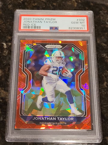 2020 Jonathan Taylor Panini Prizm RED ICE REFRACTOR Rookie RC #332 PSA 10 GEM MNT