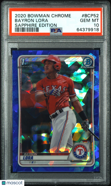 2020 Bowman Chrome Sapphire Edition Bayron Lora #BCP52 PSA 10