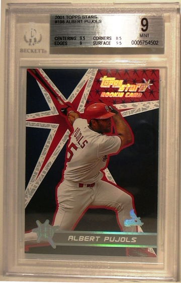 2001 Topps Stars #198 Albert Pujols (ROOKIE) BGS 9 MINT