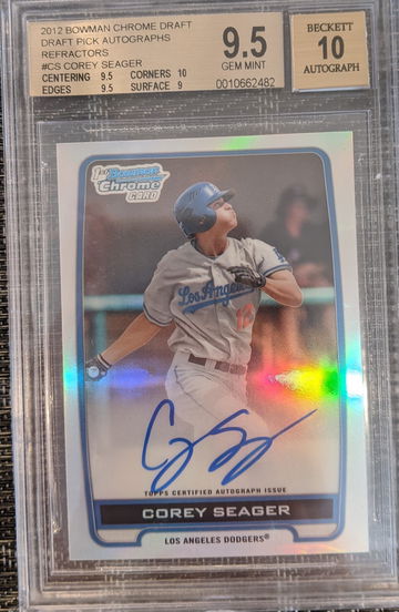 2012 Bowman Chrome Corey Seager Refractor Auto 1st BGS 9.5/10