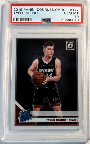 2019-20 Panini Donruss Optic Basketball #172 Tyler Herro RC Rookie PSA 10