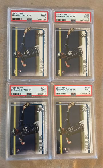 (4) 2019 Topps Fernando Tatis RC PSA 9