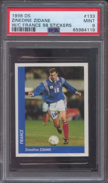 1998 DS World Cup France Stickers Zinedine Zidane PSA 9 #133 POP 2