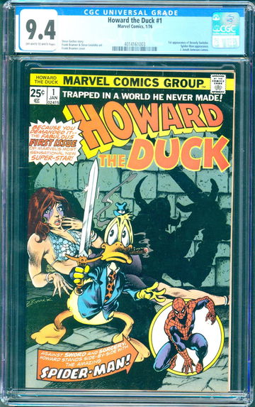 Howard the Duck #1 (1976) CGC 9.4 -- O/w to white; 1st Beverly Switzler app.