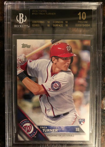 TREA TURNER 2016 TOPPS ROOKIE RC #103 BGS 10 PRISTINE BLACK LABEL