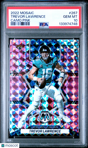 2022 Panini Mosaic Trevor Lawrence #267 Camo Pink National Pride Rookie PSA 10