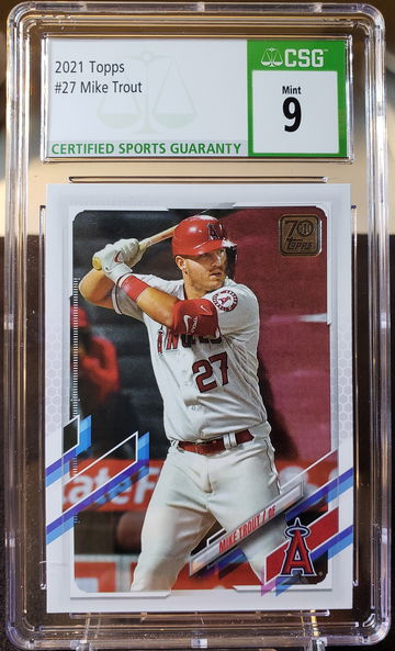2021 Topps Mike Trout #27 CSG Mint 9 Los Angeles Angels