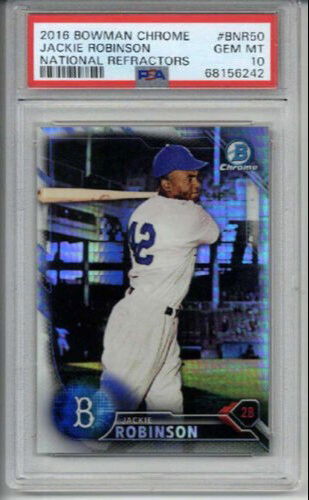 2016 BOWMAN CHROME NATIONAL REFRACTORS JACKIE ROBINSON CARD PSA 10 LOW POP