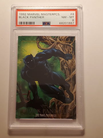 1992 SKYBOX MARVEL MASTERPIECES BLACK PANTHER #4 PSA 8
