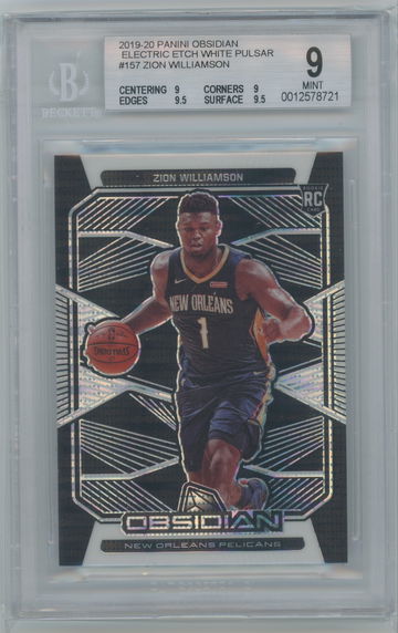 Zion Williamson 2019 Obsidian Electric Etch White Pulsar RC BGS 9 .5 from Gem