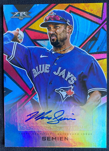 2021 Topps Fire Marcus Semien Fire Autograph Card #AV-MS Serial # 22/25! SSP! Very Sharp! 