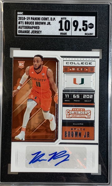 2018-19 Panini Bruce Brown Contenders Auto SGC 10/9.5 MINT #8416207 RC