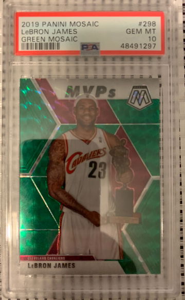 2019 Lebron James Mosaic Green PSA 10