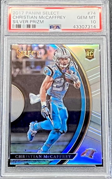 2017 Christian McCaffrey Panini Select Silver Prizm #74 PSA 10 GEM MT