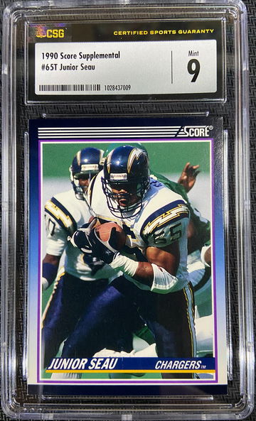 1990 Score Supplemental ROOKIE Junior Seau CSG 9 MINT HOFer