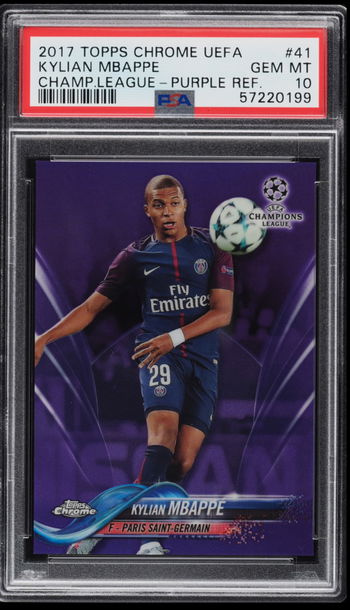 2017 Topps Chrome UEFA Kylian Mbappe Purple /250 PSA 10 RC