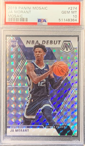 2019 Mosaic Ja Morant Silver Mosaic PSA 10