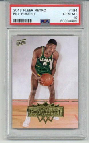 2013 FLEER RETRO #184 BILL RUSSELL USF BOSTON CELTICS PSA 10 LOW POP