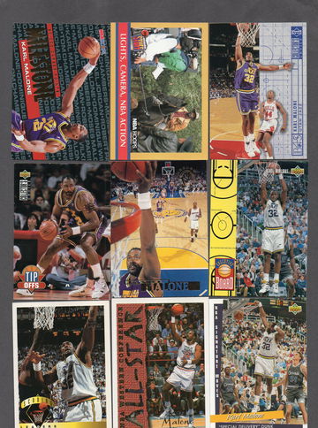 Karl Malone NBA Basketball Card Lot (14) - HOF Jazz Nice Variety