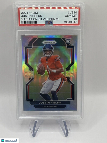 2021 Panini Prizm Justin Fields #334 Silver SP Variation Rookie Card PSA 10