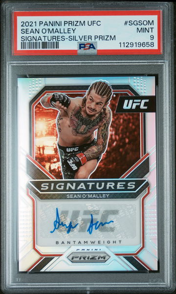 2021 Panini Prizm UFC Signatures Prizms Silver Sean O'Malley #SGSOM PSA 9