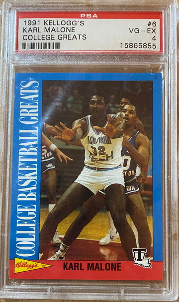 1991 Kelloggs Karl Malone College Greats PSA 4 VG-EX