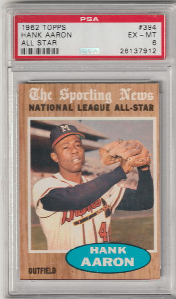 1962 Topps #394 Hank Aaron All-Star PSA 6 (Excellent-Mint)