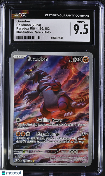 2023 Pokémon Paradox Rift Groudon Illustration Rare CGC 9.5 #199/182