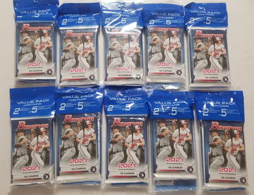 Lot of 10 2021 bowman value packs