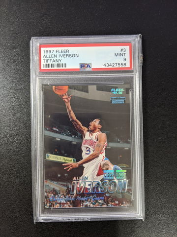  1997 Fleer Tiffany #3  Allen Iverson  PSA 9