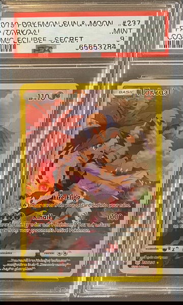 Pokemon PSA 9 2019 Sun & Moon Cosmic Eclipse Torkoal Full Art Secret 237