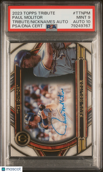 2023 Topps Tribute Tribute To Nicknames Autograph Paul Molitor #TTNPM Spectrum Autographs PSA 9 Auto 10