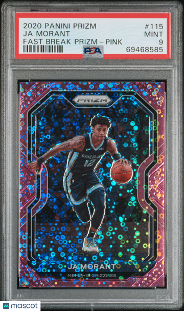 2020 Panini Prizm Ja Morant #115 Fast Break Prizm-Pink PSA 9