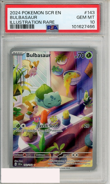 2024 POKEMON SCR EN-STELLAR CROWN BULBASAUR #143 ILLUSTRATION RARE PSA 10