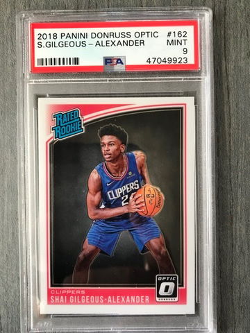 2018 Shai Gilgeous Alexander rookie optic psa 9