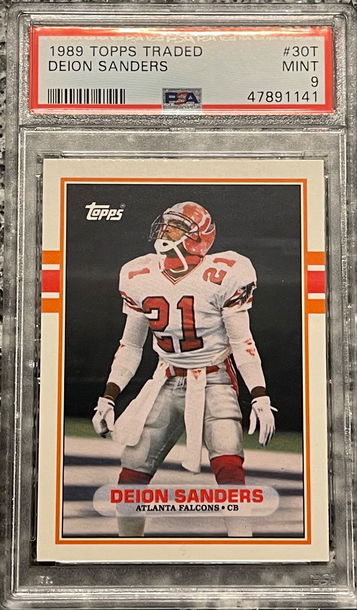 1989 Topps Traded Deion Sanders #30T PSA 9 Mint HOF RC Rookie football 