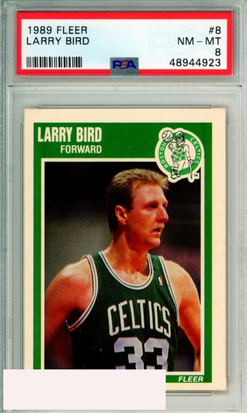 1989 FLEER LARRY BIRD #8 BOSTON CELTICS HOF PSA NM-MT 8
