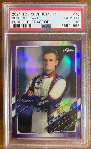 2021 TOPPS CHROME F1 BENT VISCAAL PURPLE REFRACTOR SP /399 #76 PSA 10 GEM MINT