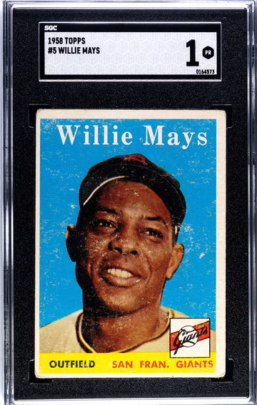 1958 Topps Willie Mays #5 HOF SGC 1