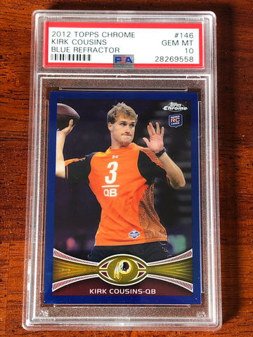 2012 Topps Chrome Kirk Cousins BLUE Refractor PSA 10