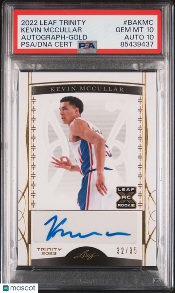 2022 2023 Leaf Trinity Kevin McCullar #BA-KMC Gold PSA 10 Leaf Auto 10