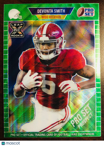 DEVONTA SMITH 2021 Leaf Pro Set Metal 1989 #22 Green Wave SP #5/20 Crimson Tide