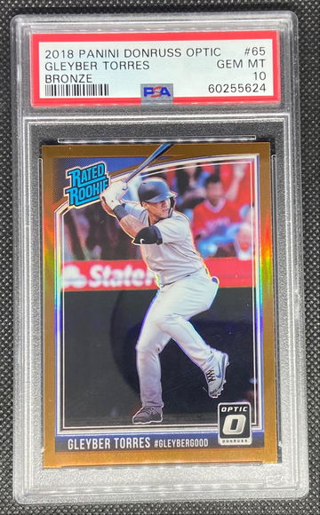 2018 Panini Donruss Optic Bronze Prizm #65 Gleyber Torres RC YANKEES PSA 10