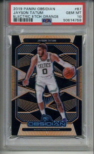 2019 PANINI OBSIDIAN ELECTRIC ETCH ORANGE #87 JAYSON TATUM CELTICS PSA 10