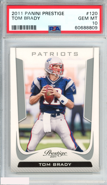 2011 PANINI PRESTIGE TOM BRADY #120 NEW ENGLAND PATRIOTS PSA 10 GEM MT