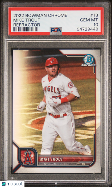 2022 Bowman Chrome Mike Trout #13 Refractor PSA 10