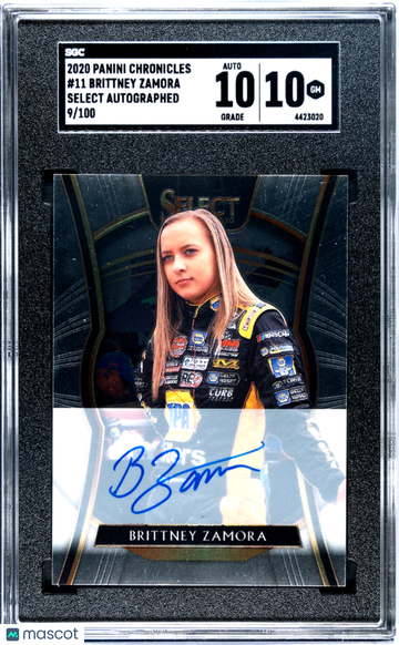 2020 Panini Chronicles Brittney Zamora #11 Select Autograph SGC 10 Auto 10