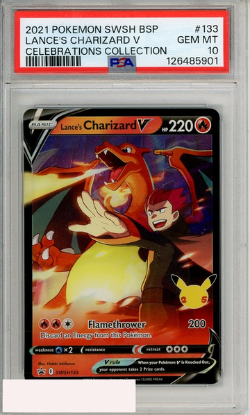 2021 POKEMON SWSH BSP LANCE S CHARIZARD V #133 CELEBS COLL PSA 10