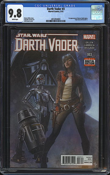Darth Vader #3 CGC 9.8 WHITE Marvel 2015 1st Doctor Aphra 0-0-0 BT-1