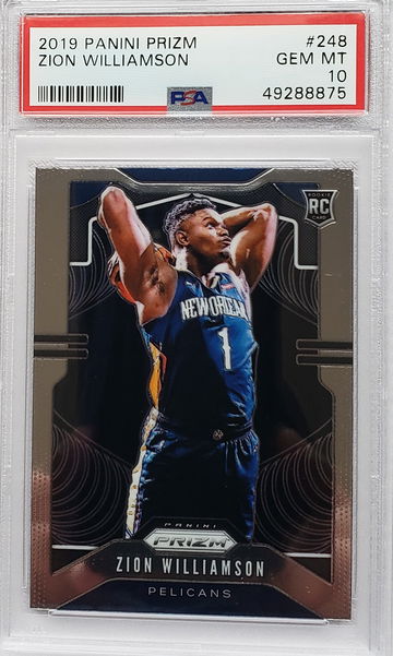 2019 panini prizm zion williamson psa 10